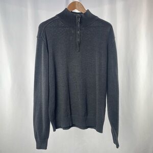 Oscar De La Renta Cotton Blend 1/4 Zip Sweater in Grey Size Large